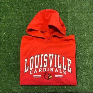 Vintage Louisville Cardinals hoodie mens large red white Y2K sweatshirt pullover